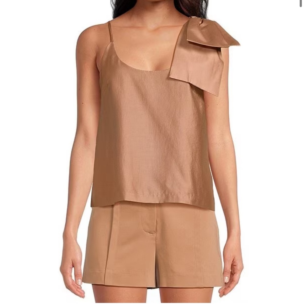 Gianni Bini x Jess Southern James Tencel Scoop Neck Bow Shoulder Top Size XS